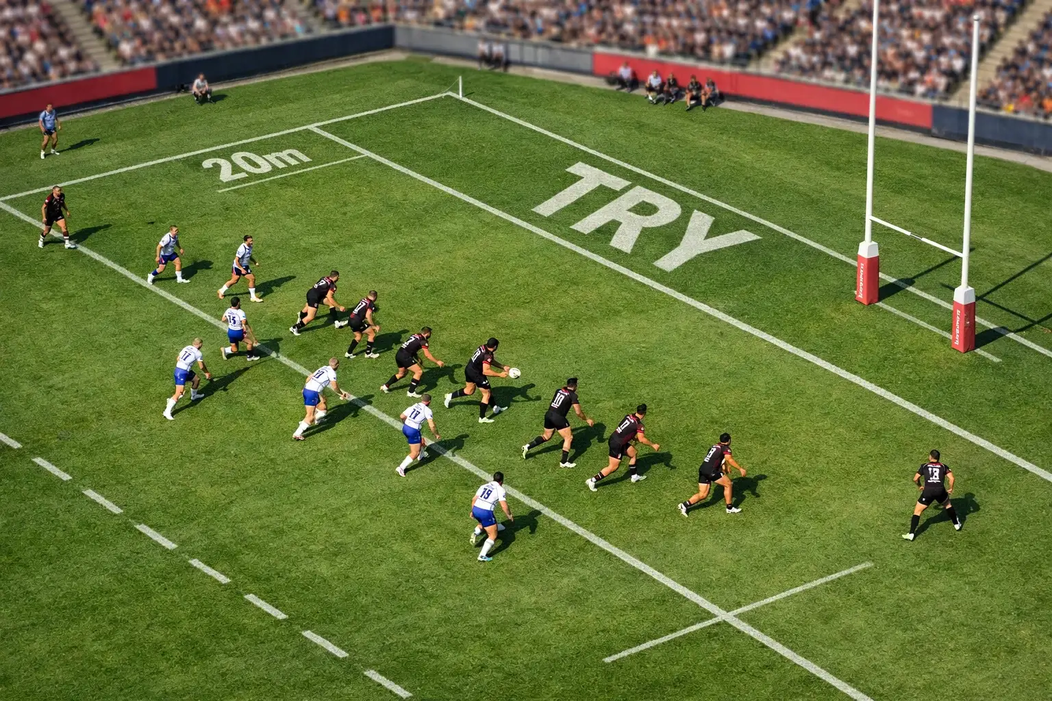Rugby league team formation showing winger and fullback positions